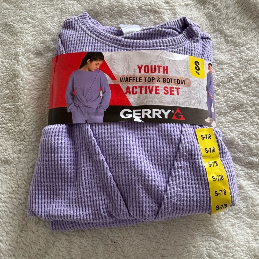 Gerry Youth Waffle Top & Bottom Active Set - Purple